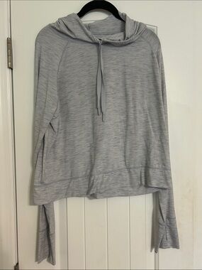 GAP Light Heather Gray Hooded Pullover